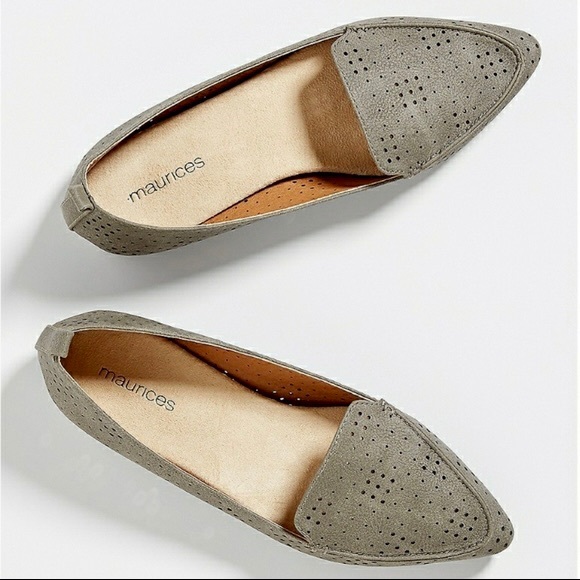 Maurices Shoes - NWOT MAURICE’S GRAY FAUX SUEDE FLATS SIZE 7.5
